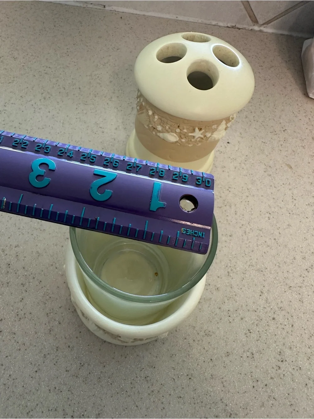 Neutral Beach Shell Accent Toothbrush Holder and Tumbler Set